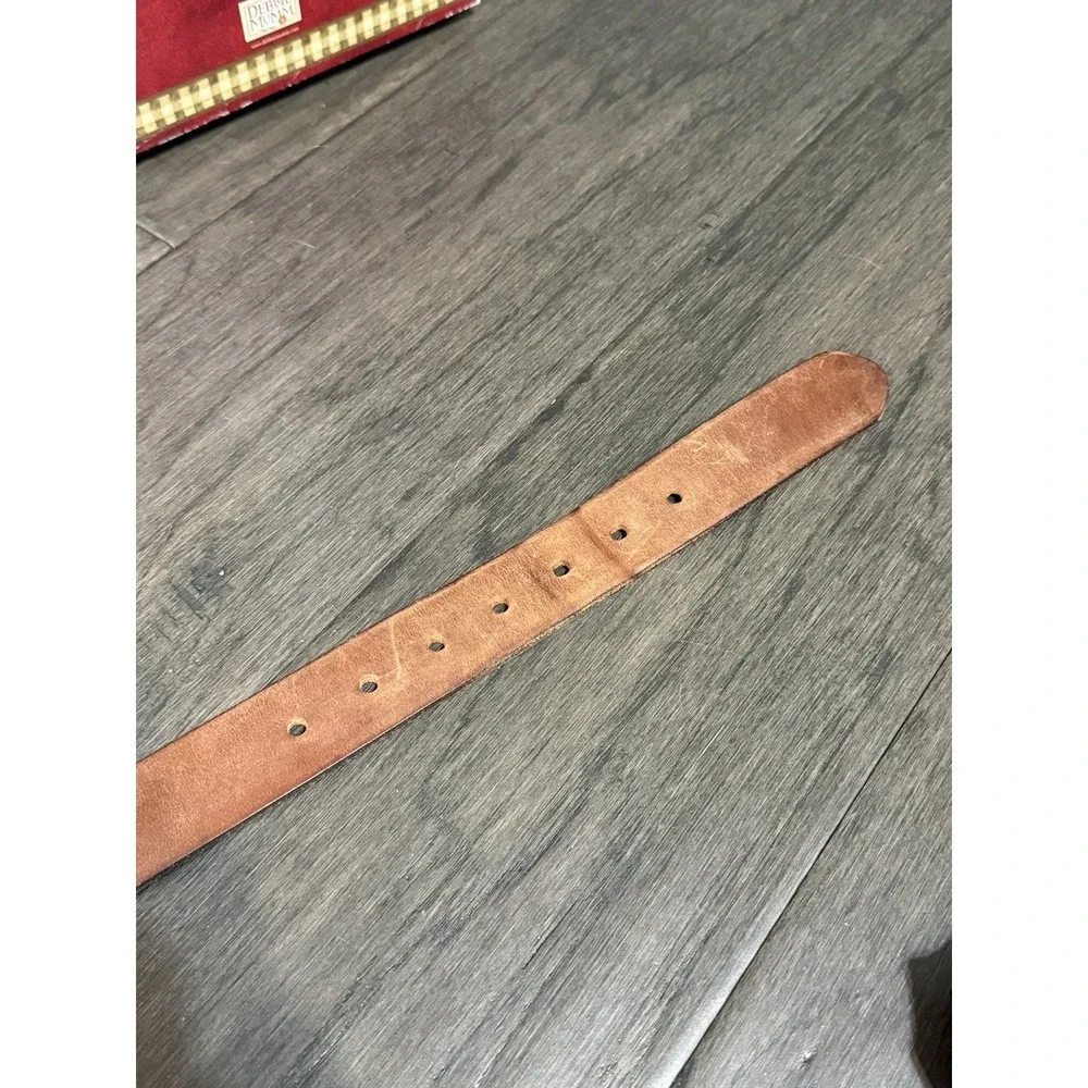 Vintage Y2K Abercrombie & Fitch Brown Leather Belt Men 34 Made in USA Distressed